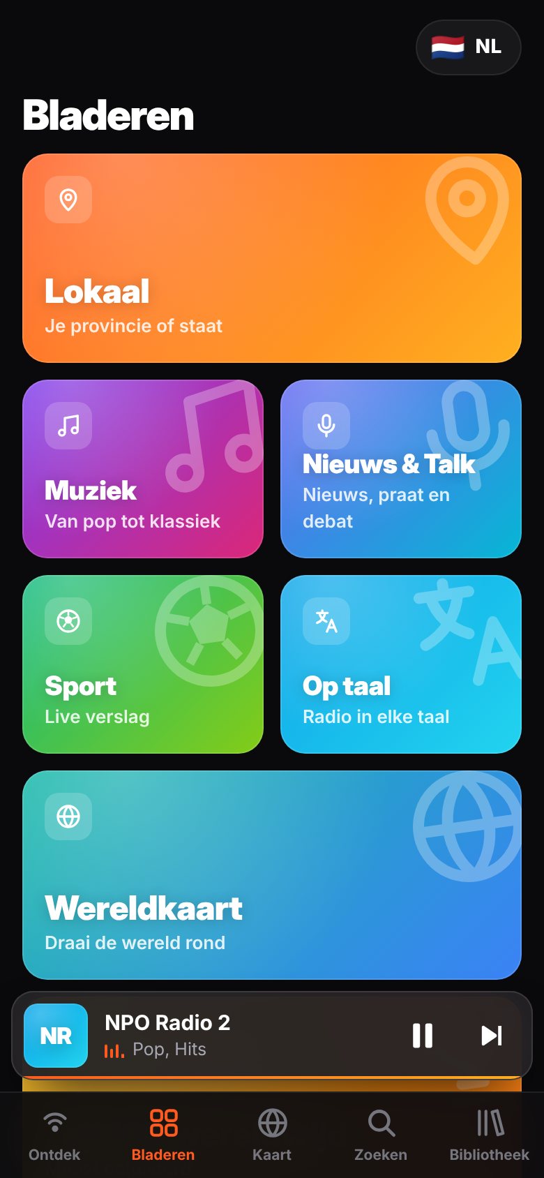 Bladeren met grote tegels